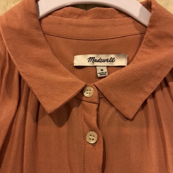 M Madewell Central Drapey Shirt 100% viscose and oversized fit. Peachy pink. EUC - Picture 11 of 14